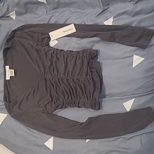 BRAND NEW Grey ruched long sleeve